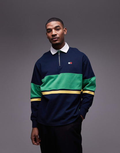 Zip Colorblock Rugby Top