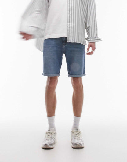 Scanton Slim Turn Up Denim Shorts