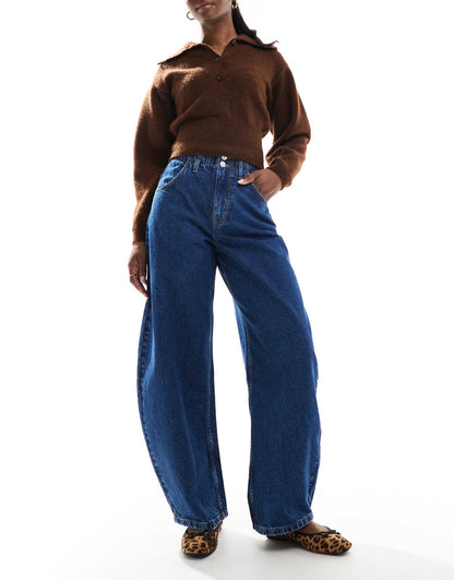 Barrel Leg Jean With Paperbag Waist