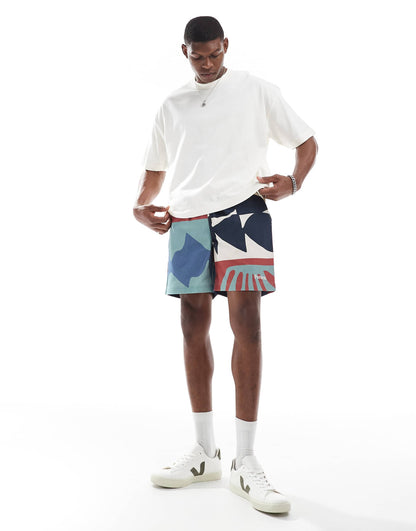 Virginia Drawstring Printed Shorts Multi