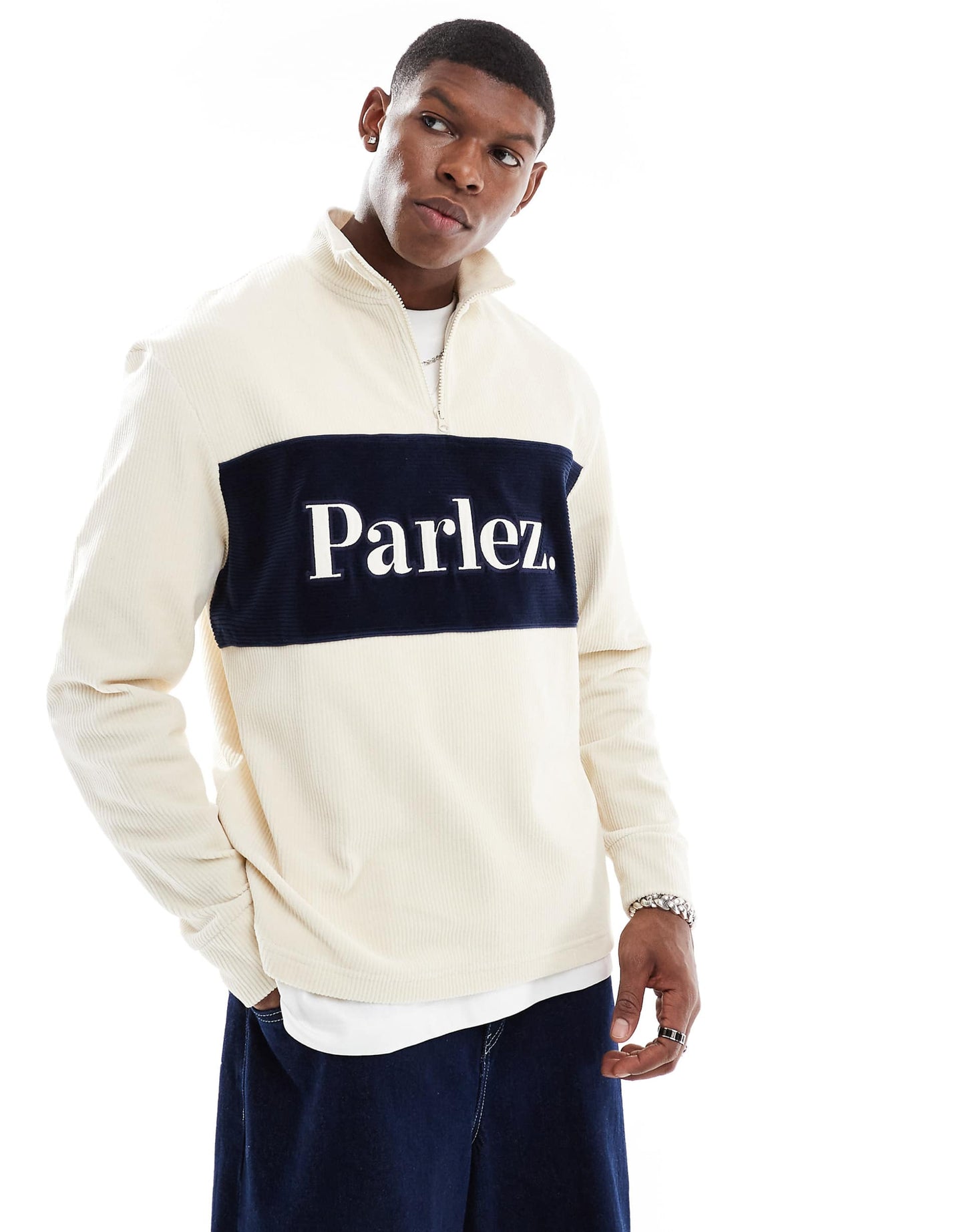 Inwood Quarter-Zip Colour Block Rib Sweatshirt