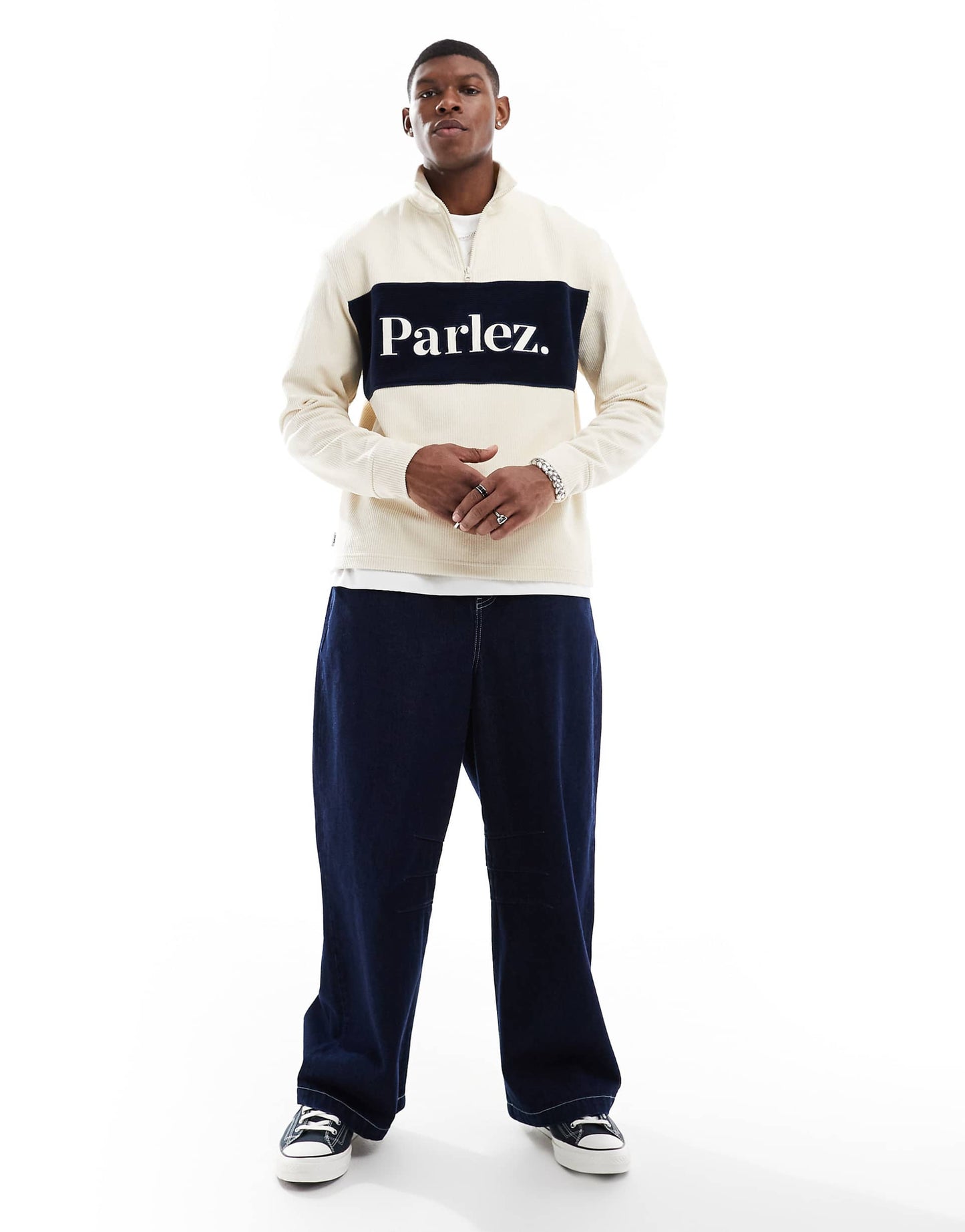 Inwood Quarter-Zip Colour Block Rib Sweatshirt
