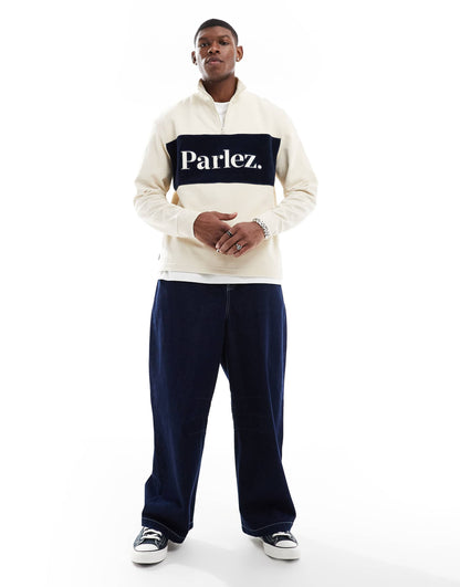 Inwood Quarter-Zip Colour Block Rib Sweatshirt