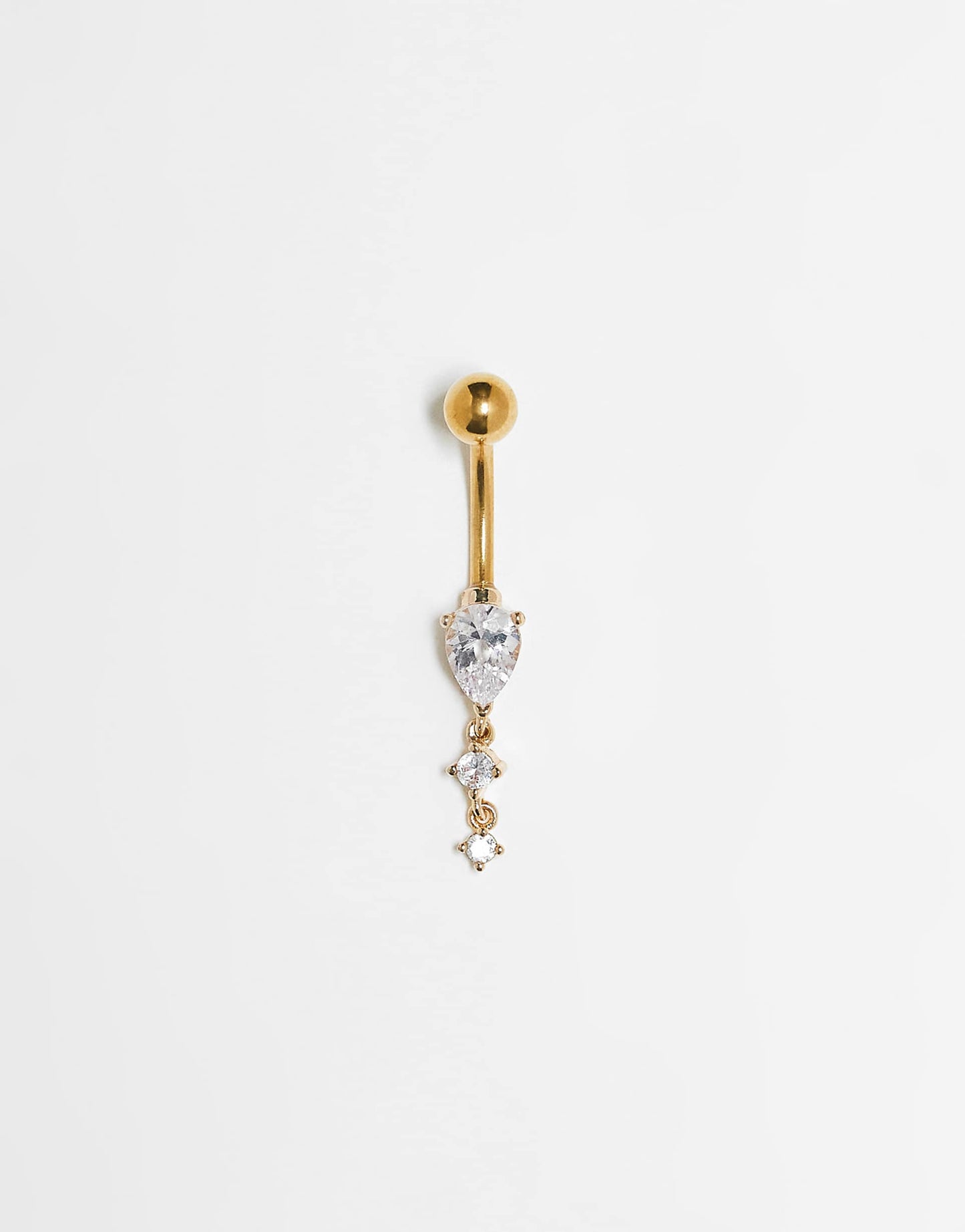 Crystal Teardrop Belly Bar