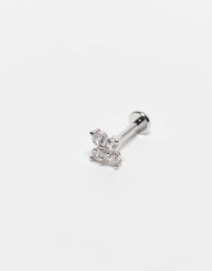 6Mm Gemset Flower Labret Ear Piercing