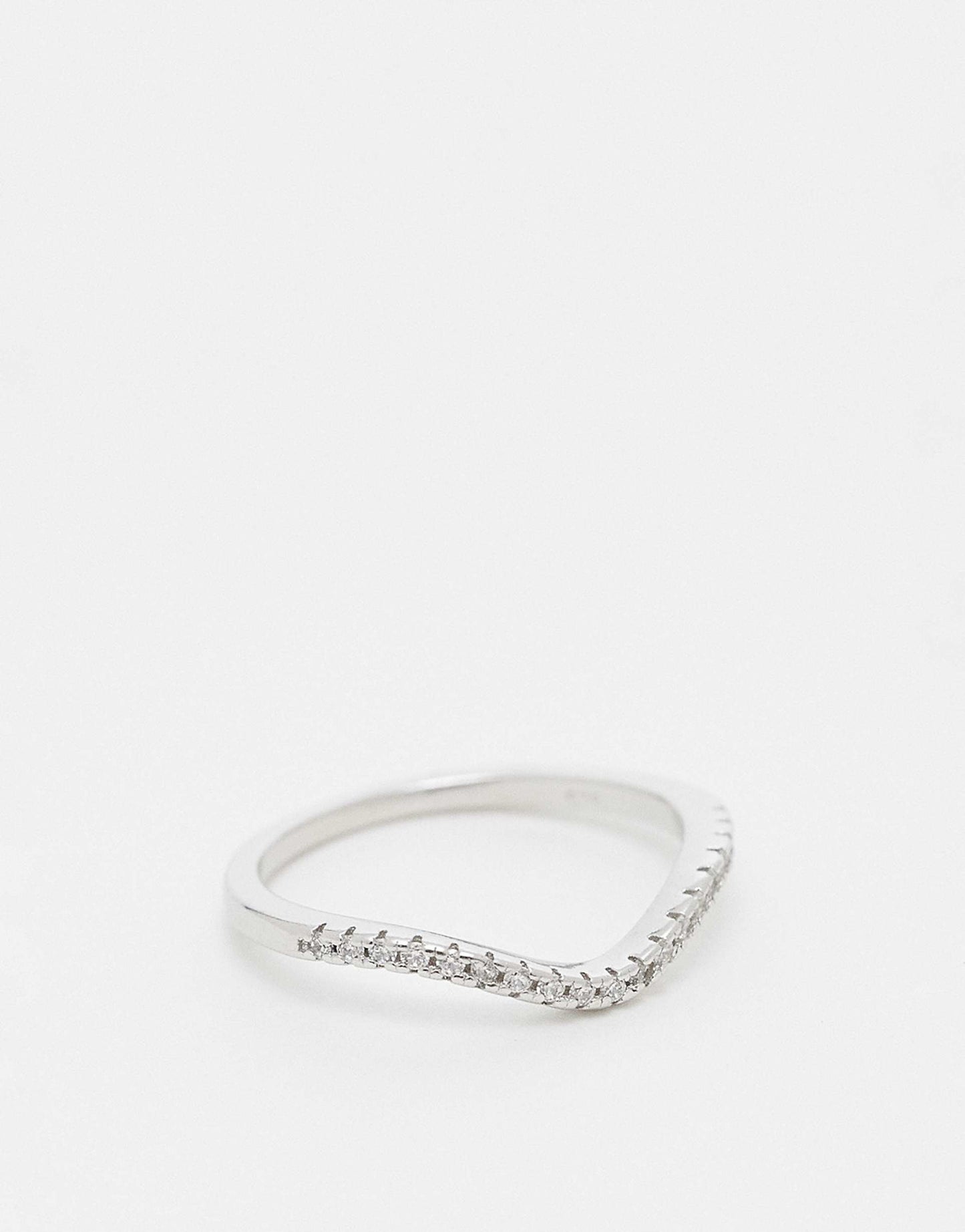 Cz Gemset Wave Ring