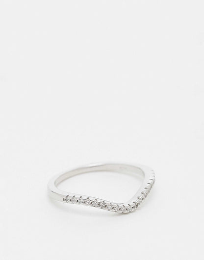 Cz Gemset Wave Ring