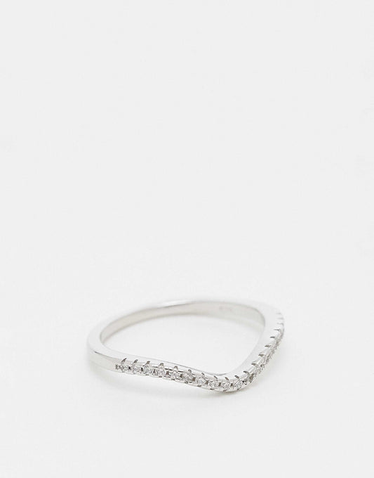 Cz Gemset Wave Ring