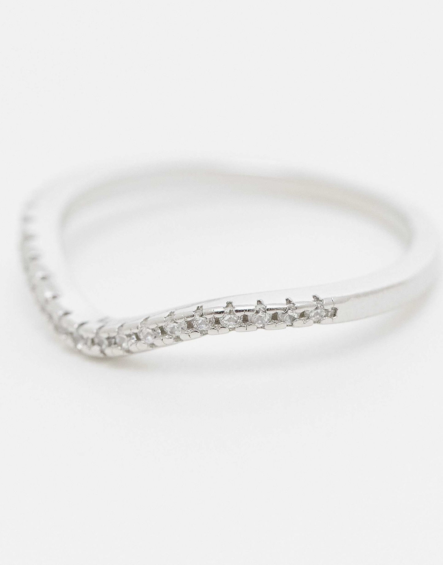 Cz Gemset Wave Ring
