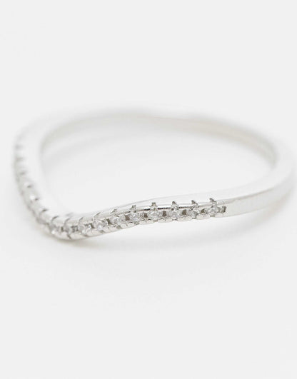Cz Gemset Wave Ring