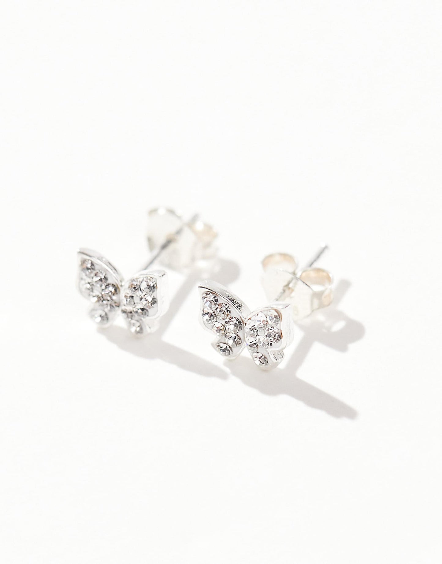Multi Gem Set Butterfly Stud Earrings