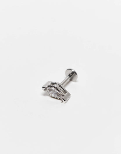 6Mm Diamond Shaped Labret Ear Piercing