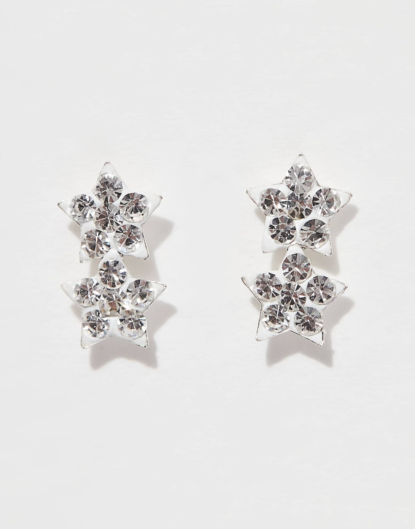 Gemset Double Star Stud Earring