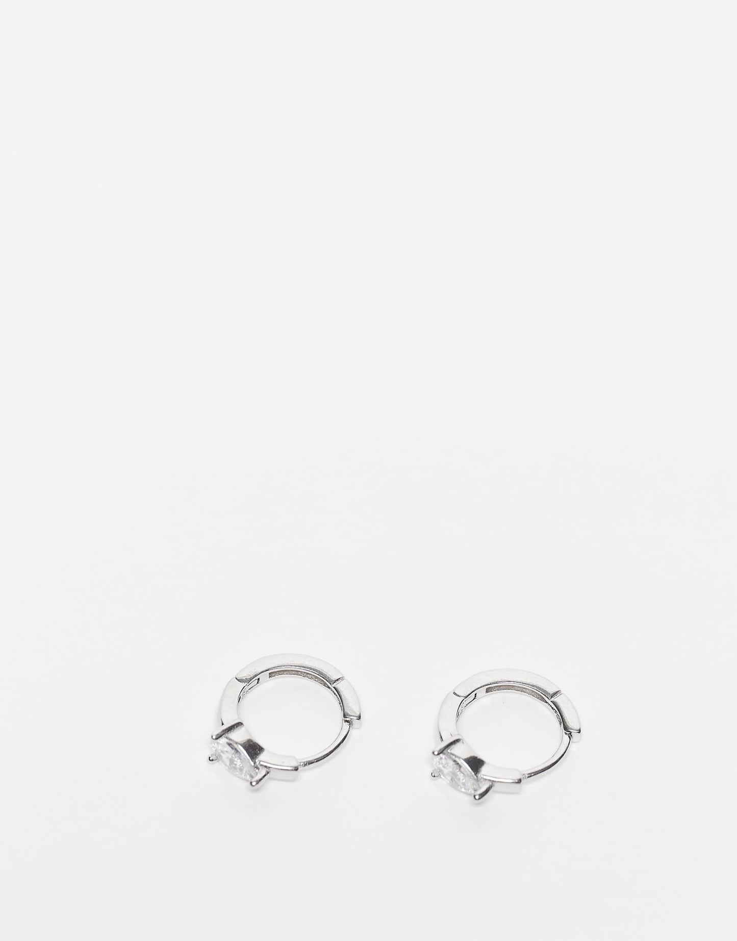 Cz Teardrop Huggie Hoop Earrings