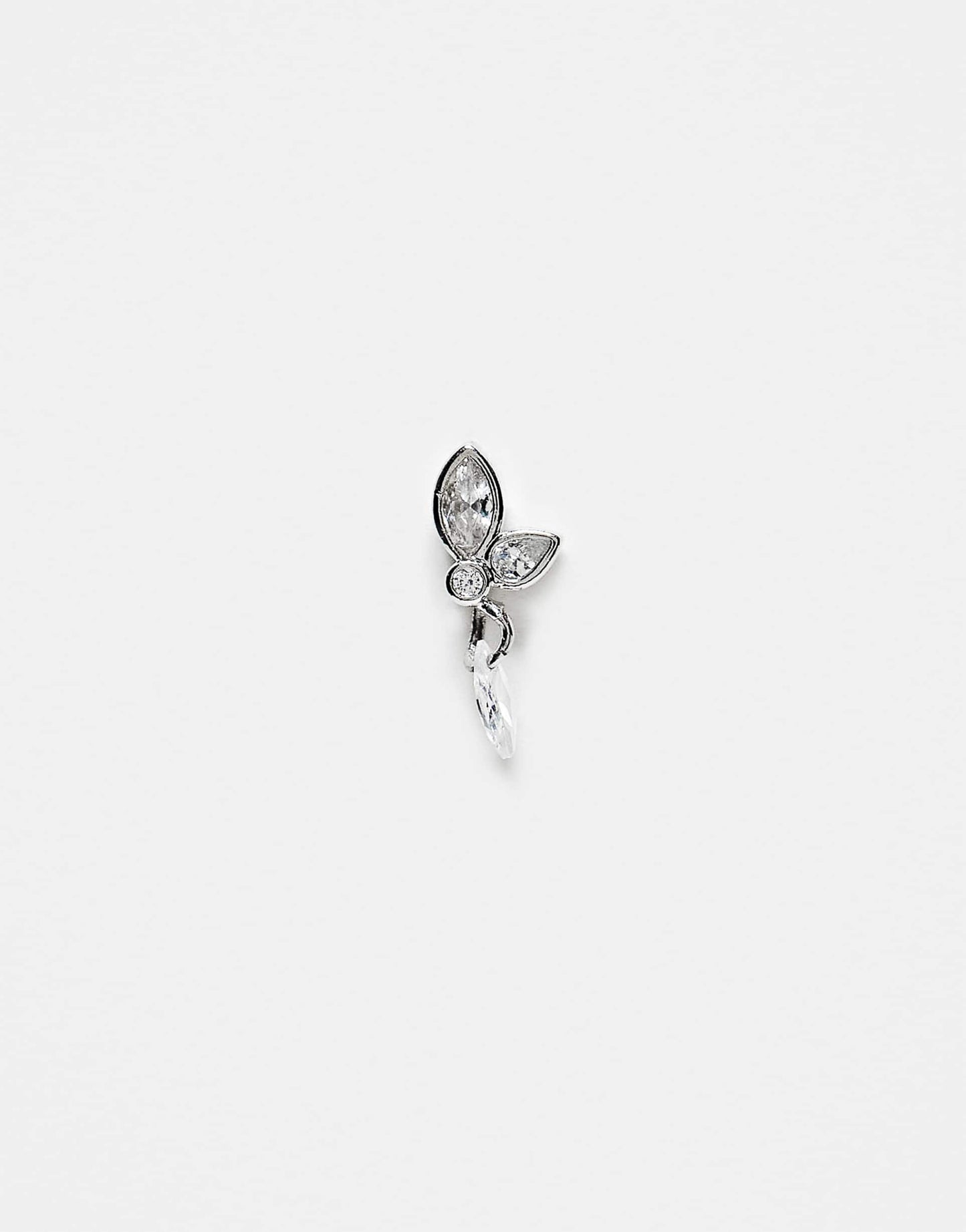 Petals With Dangley Crystal 6Mm Labret Ear Piercing