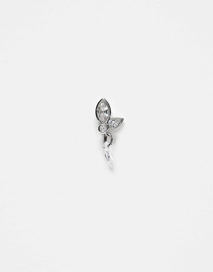 Petals With Dangley Crystal 6Mm Labret Ear Piercing