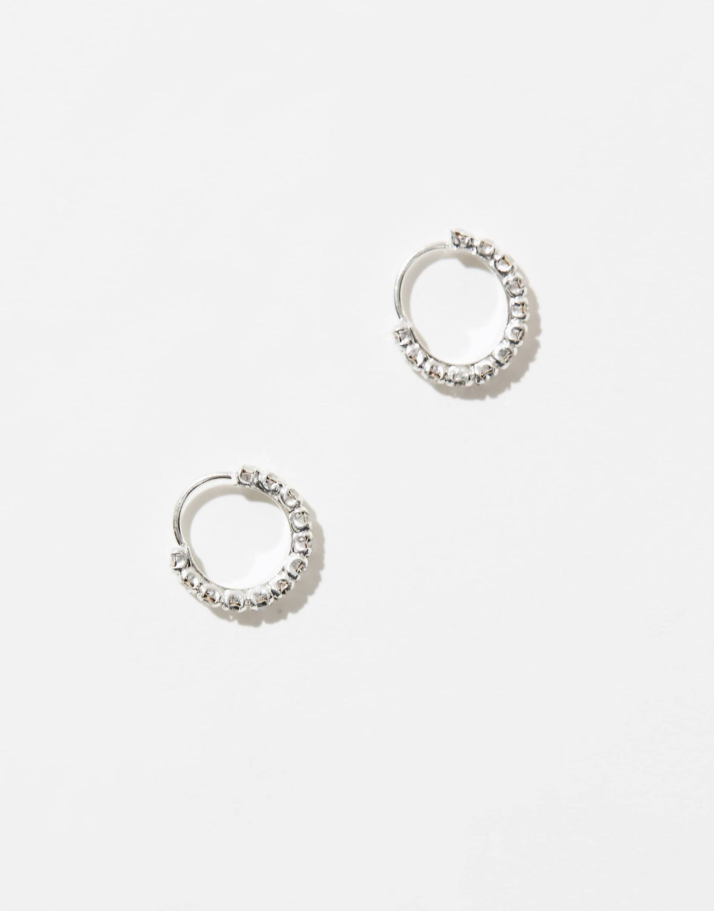 10Mm  Gemset  Hoop Earrings