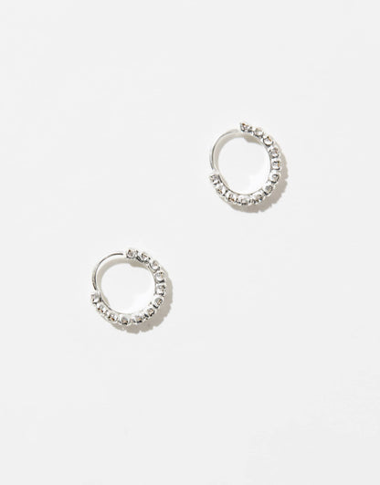 10Mm  Gemset  Hoop Earrings