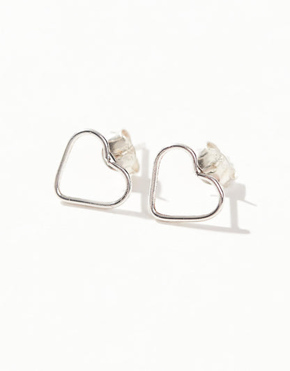 Cut Out Heart Stud Earrings