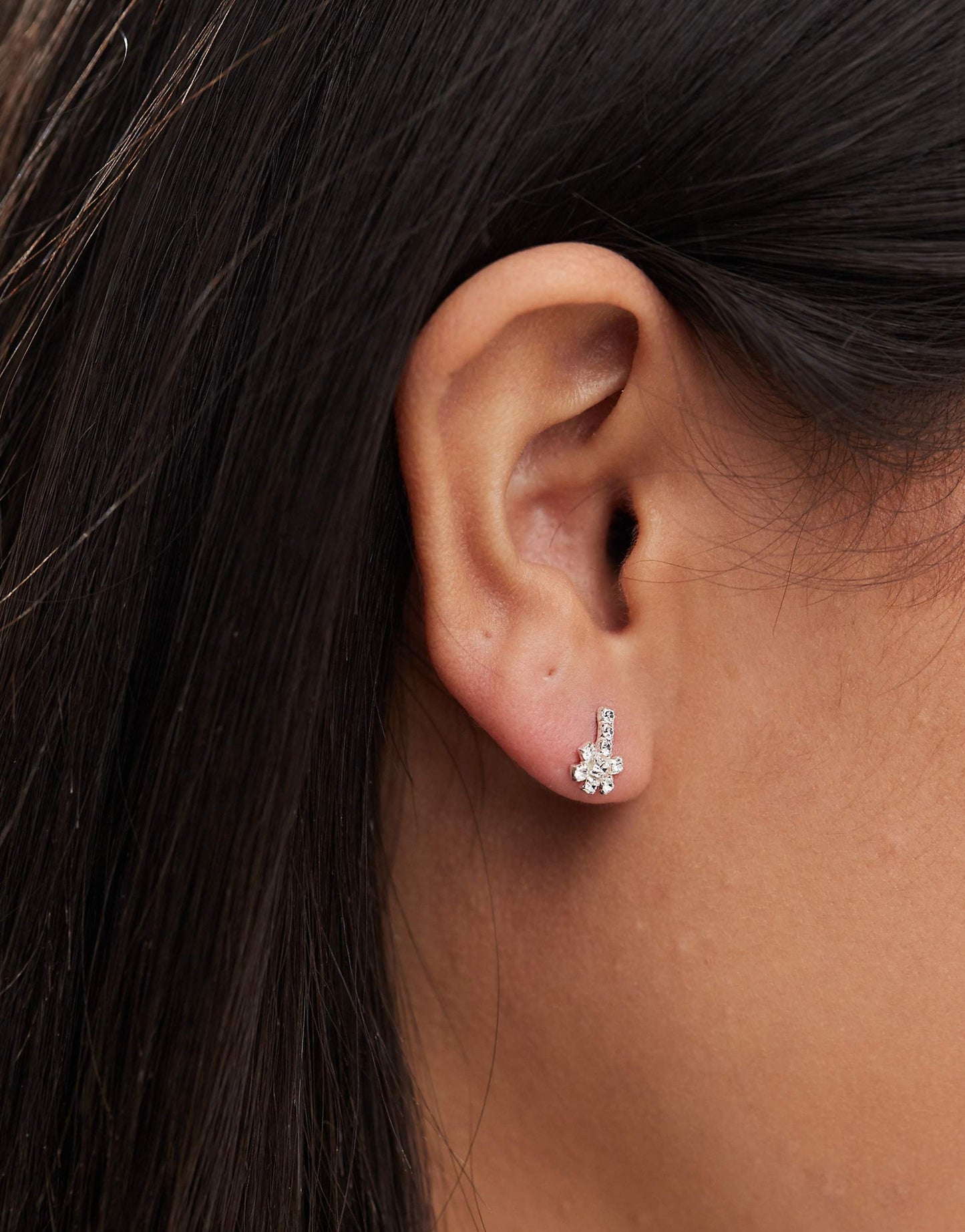 Gemset Flower Stud Earring