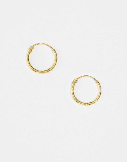 12Mm Textured Hoop Earrings