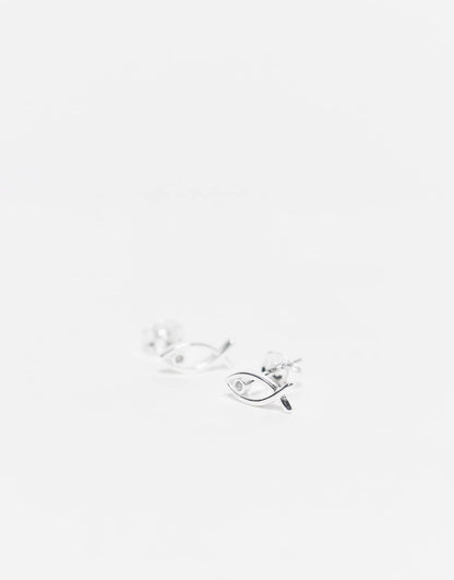 Cz Fish Stud Earrings