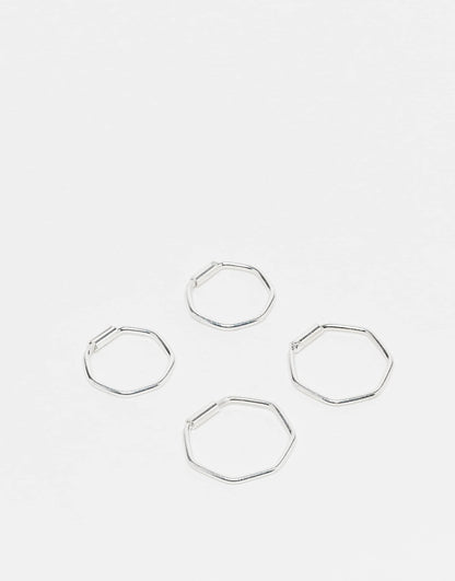 Hexagon Hoop Earrings