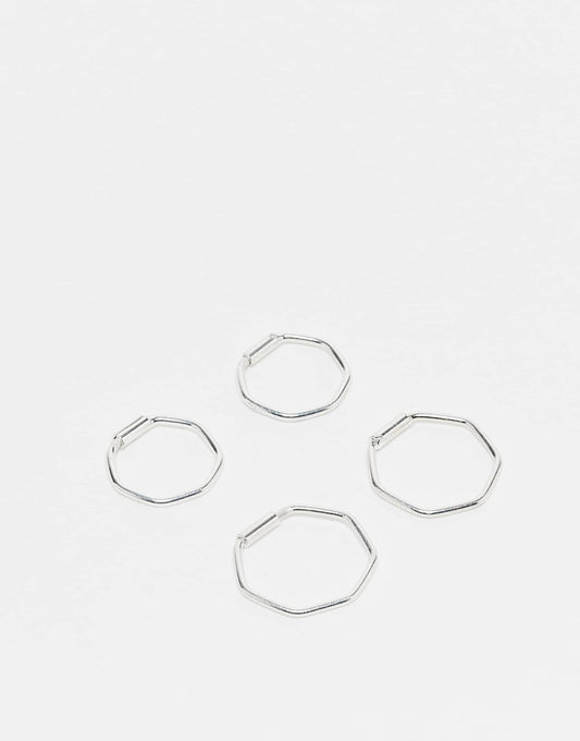 Hexagon Hoop Earrings