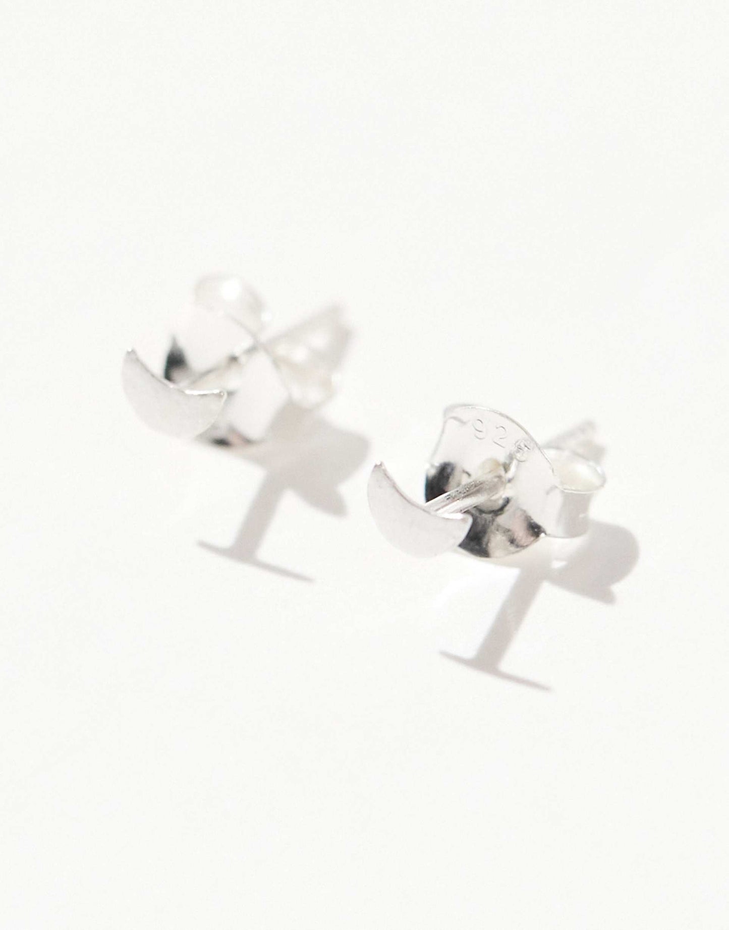 Tiny Crescent Stud Earrings