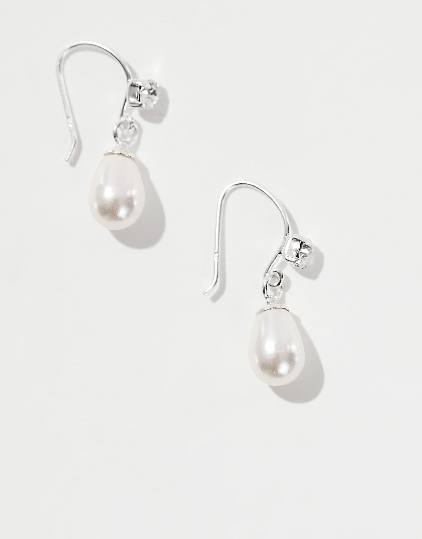 Gem And Pearl Dangly Earrings