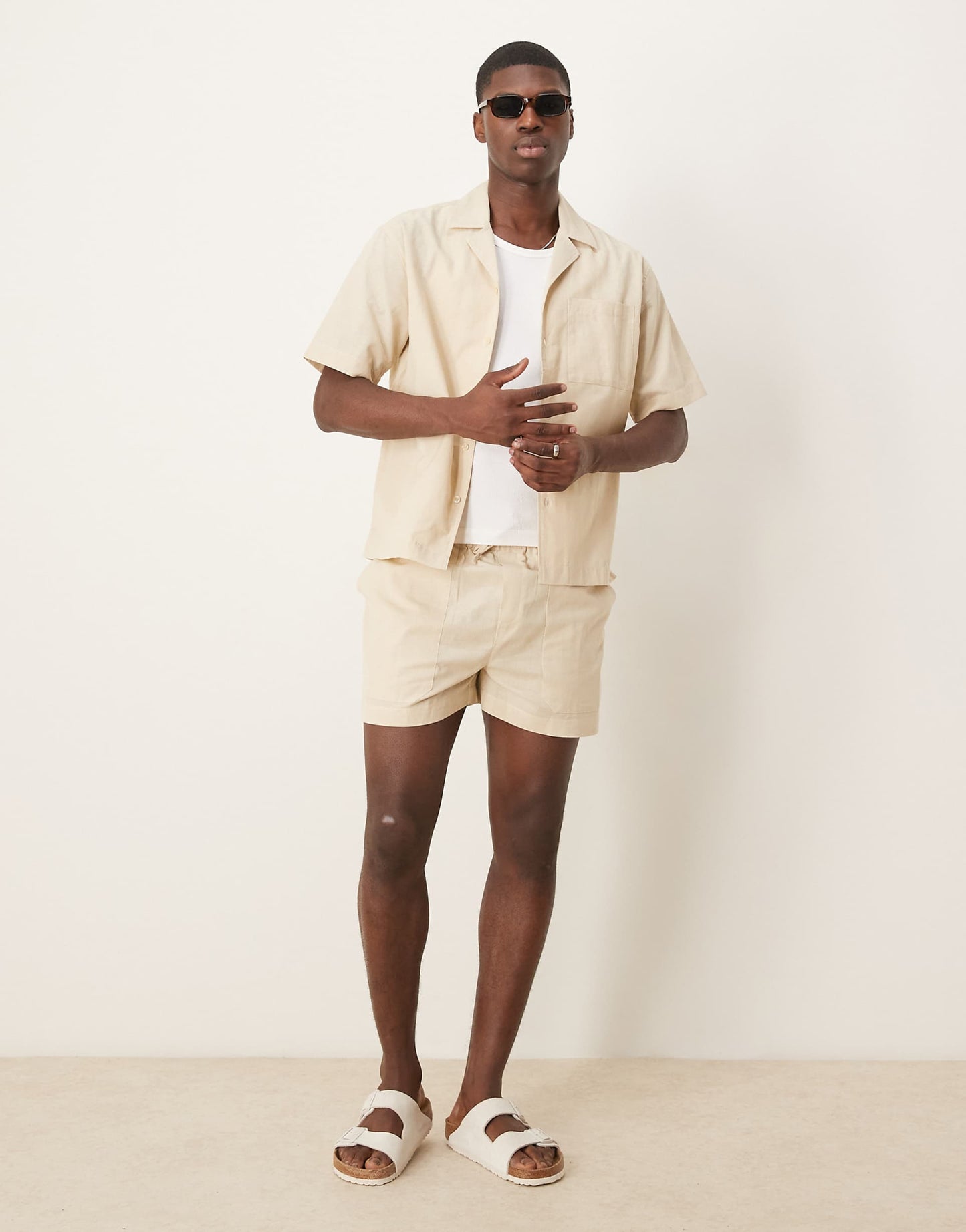 Linen Blend Beach Short Co-Ord