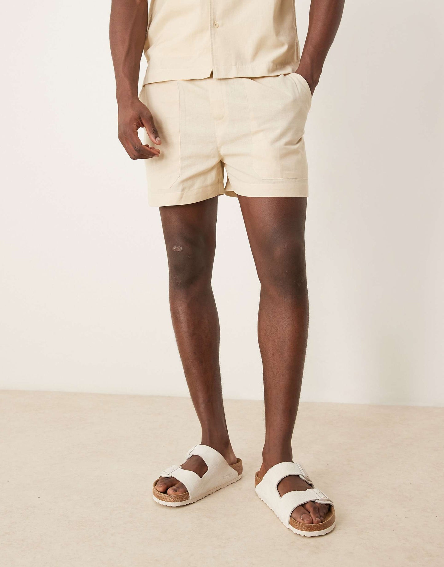 Linen Blend Beach Short Co-Ord