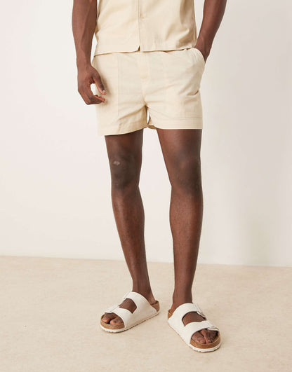 Linen Blend Beach Short Co-Ord