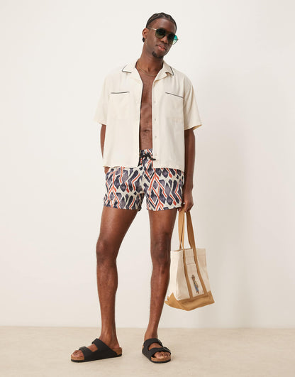 Ikat Print Swim Short