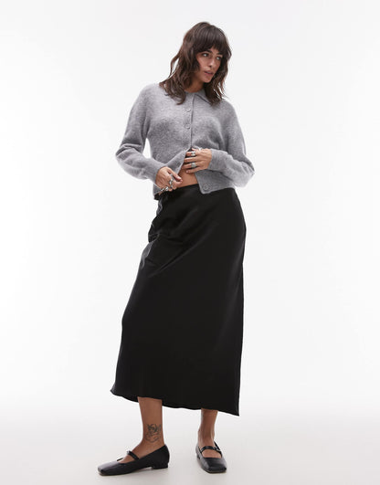 Satin Midi Skirt