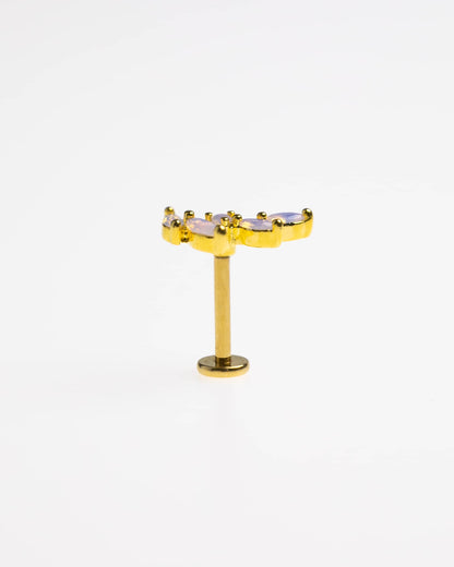 Gold Plated Surgical Steel Marquise Crawler Flat Back