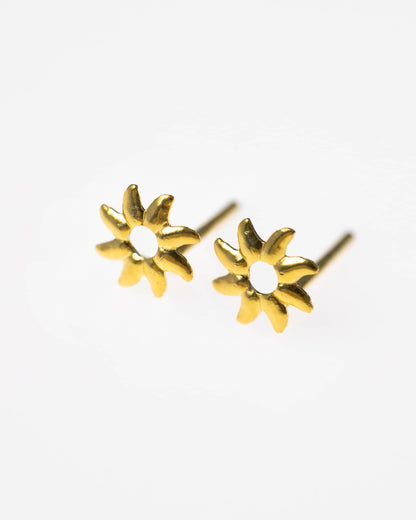 Gold Plated Sterling Silver Sunray Stud Earrings