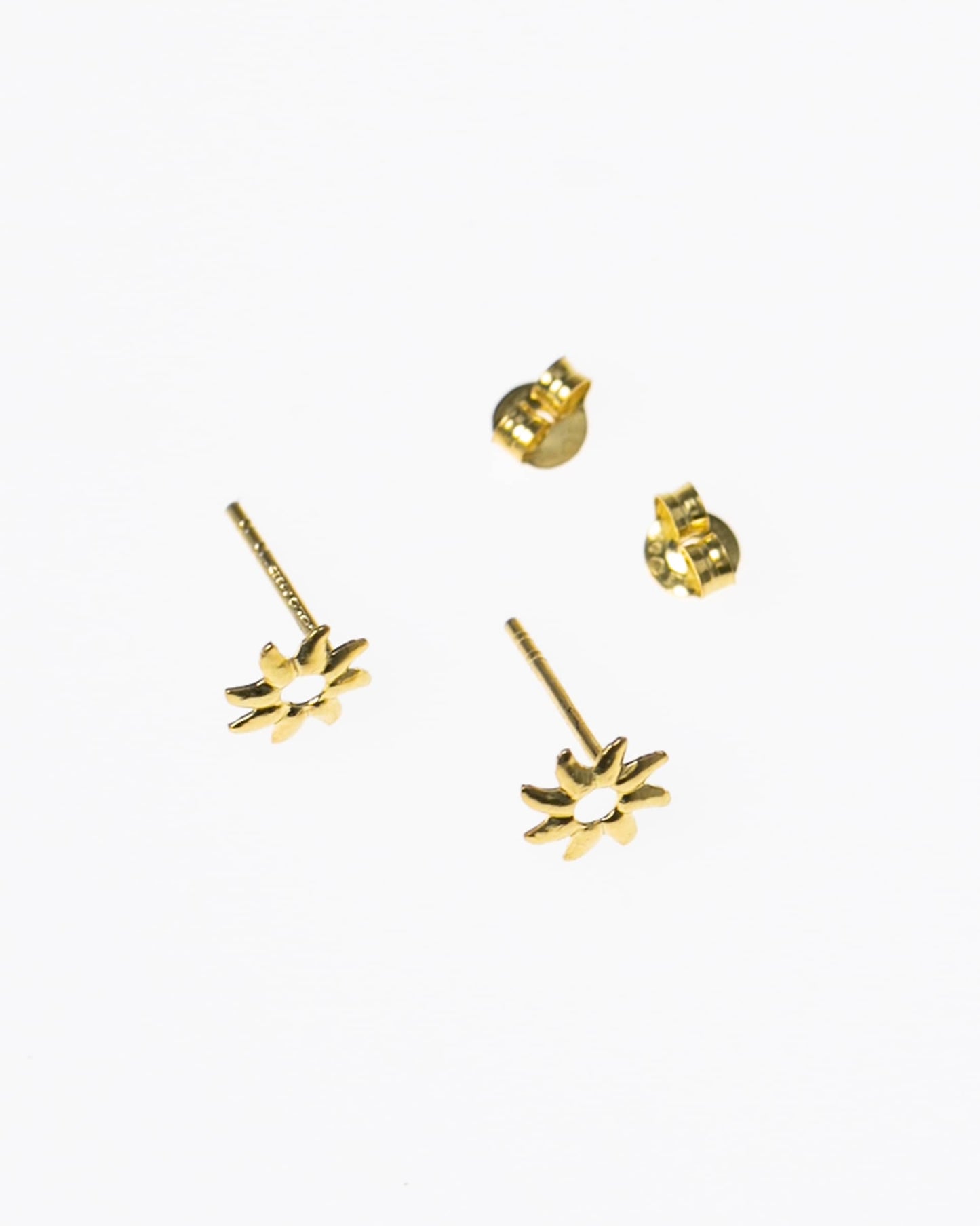 Gold Plated Sterling Silver Sunray Stud Earrings