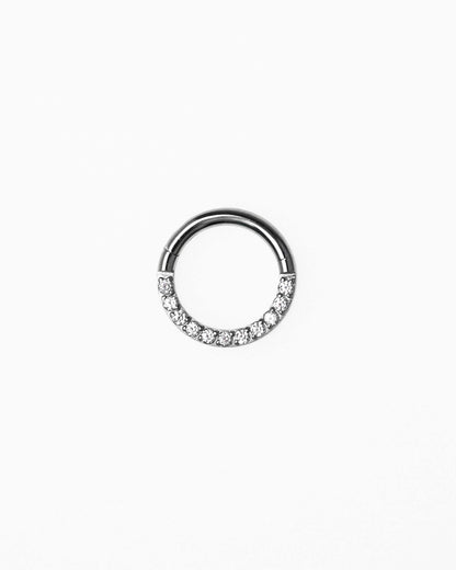 Surgical Steel Cubic Zirconia Clicker Ring 7Mm