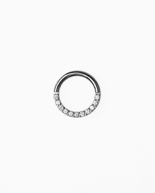 Surgical Steel Cubic Zirconia Clicker Ring 7Mm