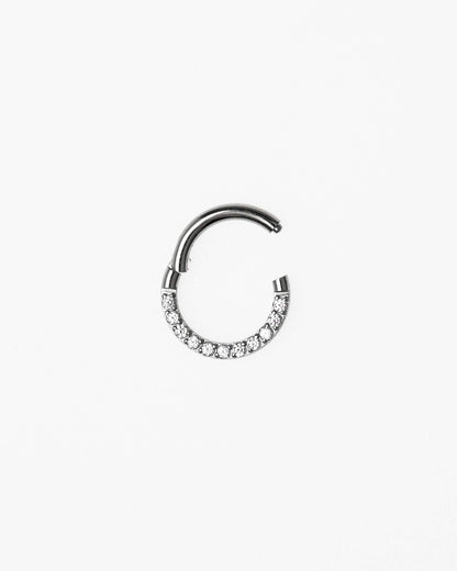 Surgical Steel Cubic Zirconia Clicker Ring 7Mm