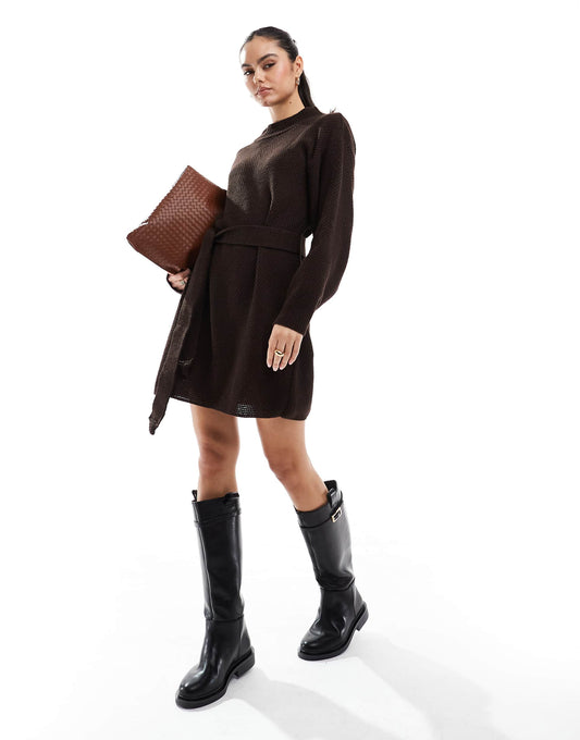 Belted Jumper Mini Dress