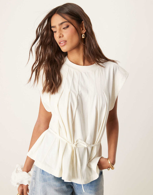 Trapeze T-Shirt With Tie Waist