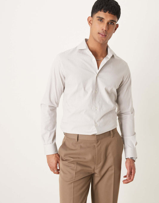 Thin Brown Stripe Shirt