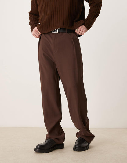 Wide Leg Smart Trousers With Pleats