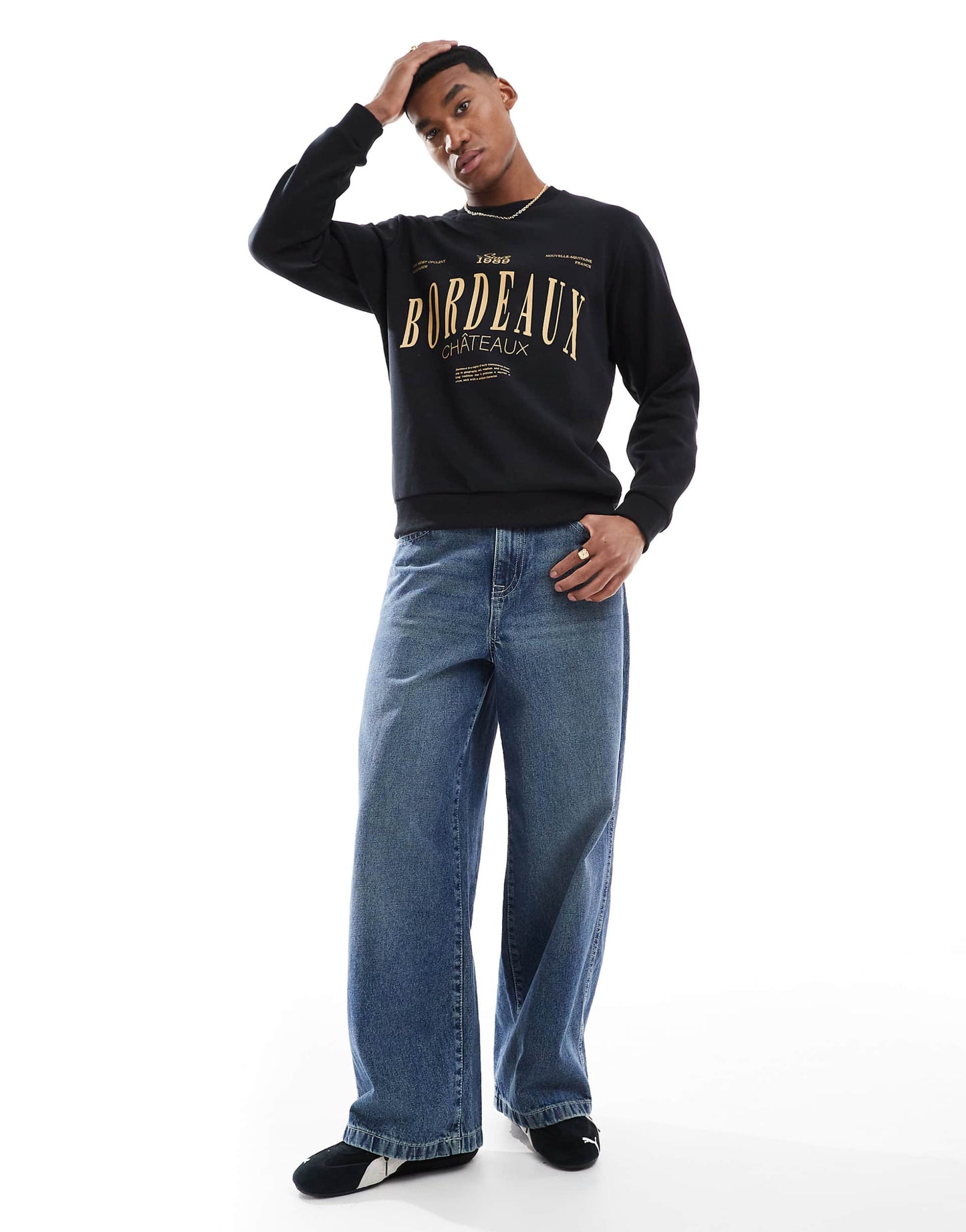 Oversize Sweatshirt With Bordeau Print
