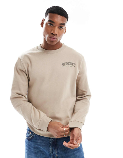 Oversize Sweatshirt With Studio Spaces Print