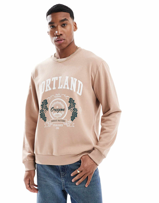 Oversize Sweatshirt With Portland Print