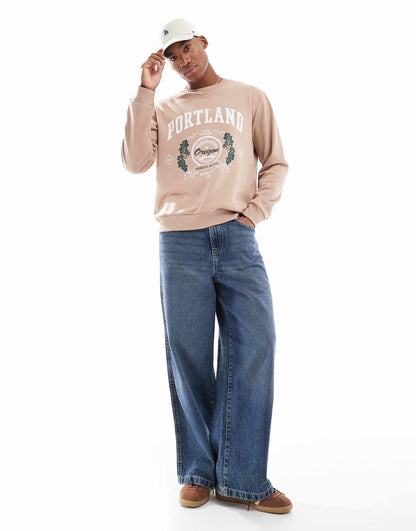 Oversize Sweatshirt With Portland Print
