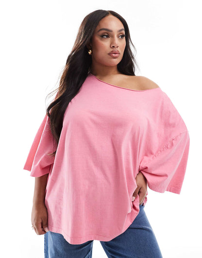 Curve Slouchy Off Shoulder Oversized Tee